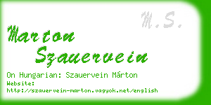 marton szauervein business card
